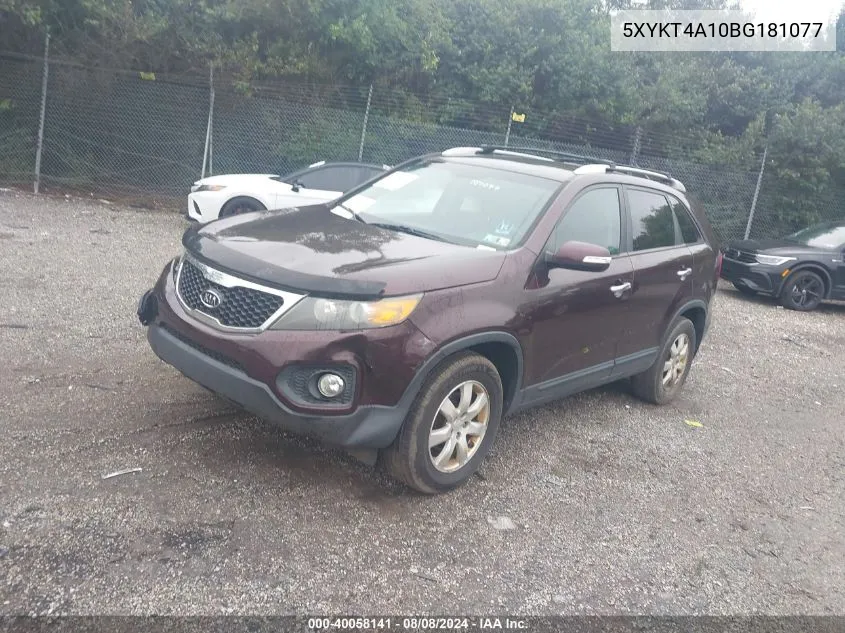 5XYKT4A10BG181077 2011 Kia Sorento Lx