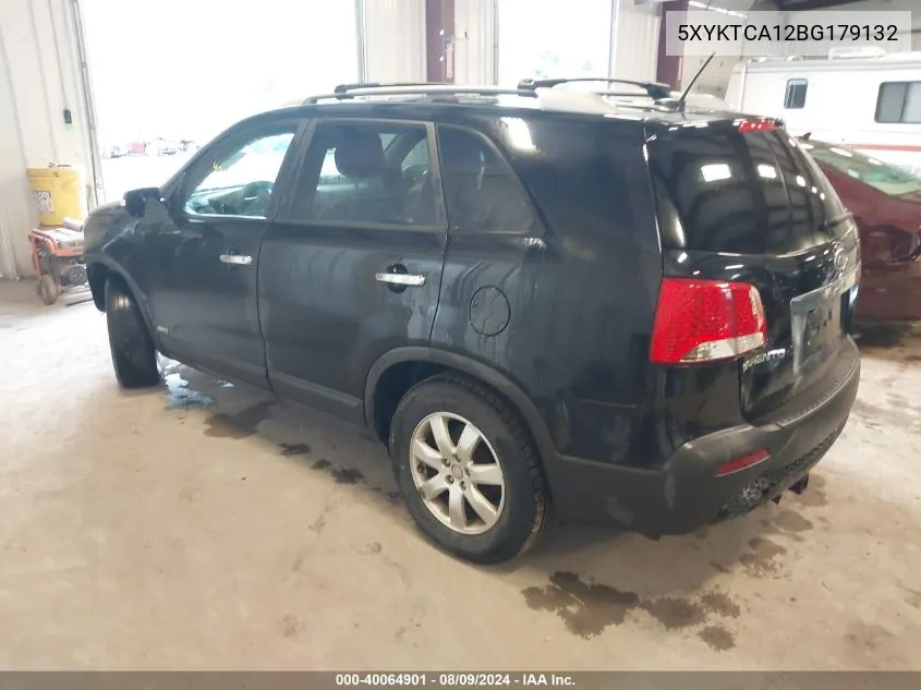 2011 Kia Sorento Lx VIN: 5XYKTCA12BG179132 Lot: 40064901