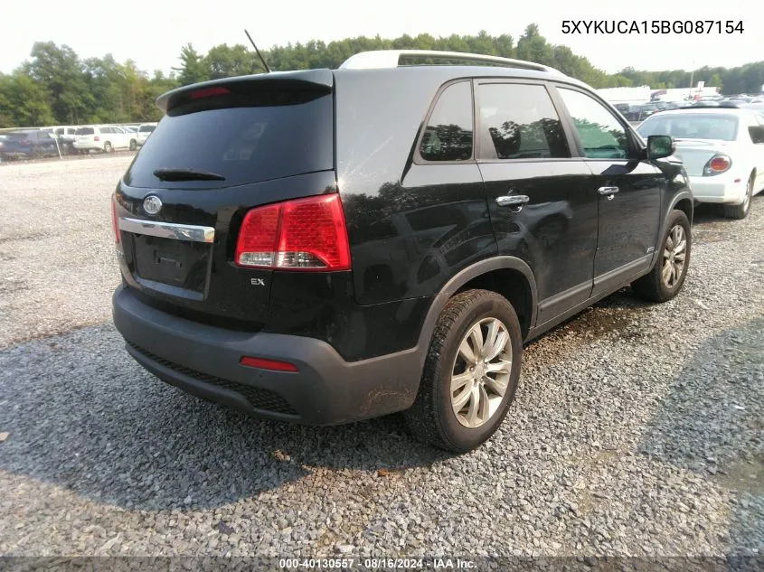 2011 Kia Sorento Ex VIN: 5XYKUCA15BG087154 Lot: 40130557