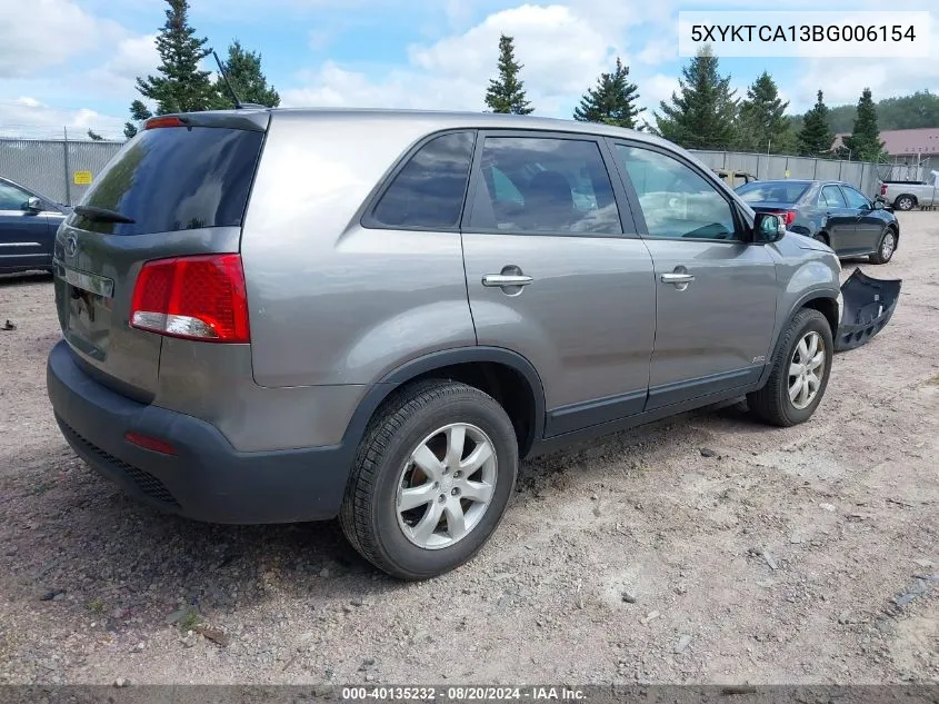 2011 Kia Sorento Lx VIN: 5XYKTCA13BG006154 Lot: 40135232