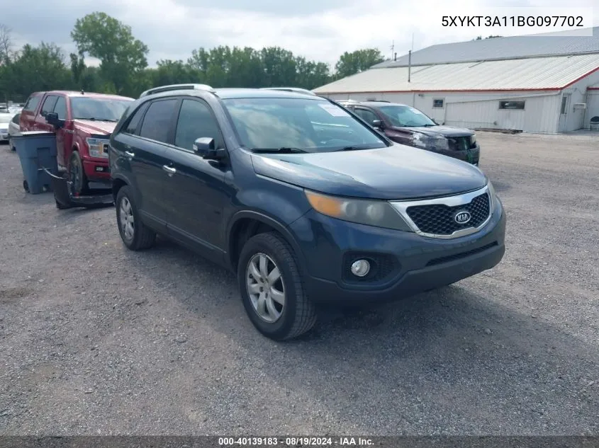 2011 Kia Sorento Lx VIN: 5XYKT3A11BG097702 Lot: 40139183