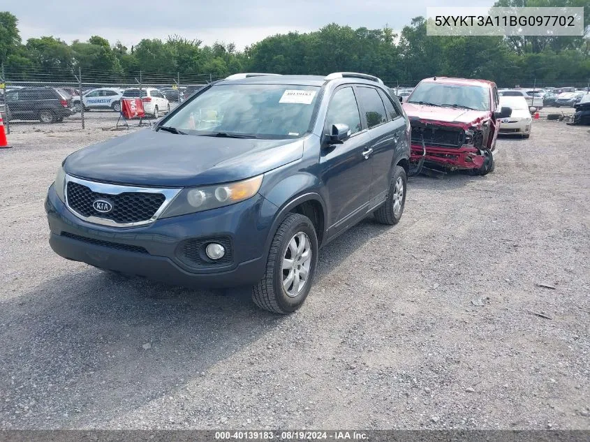 2011 Kia Sorento Lx VIN: 5XYKT3A11BG097702 Lot: 40139183