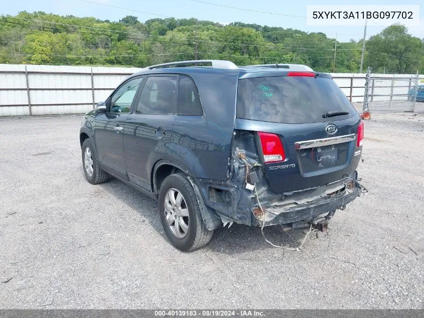 2011 Kia Sorento Lx VIN: 5XYKT3A11BG097702 Lot: 40139183