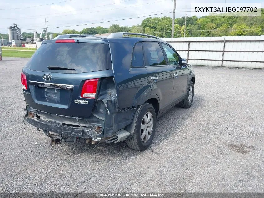 2011 Kia Sorento Lx VIN: 5XYKT3A11BG097702 Lot: 40139183