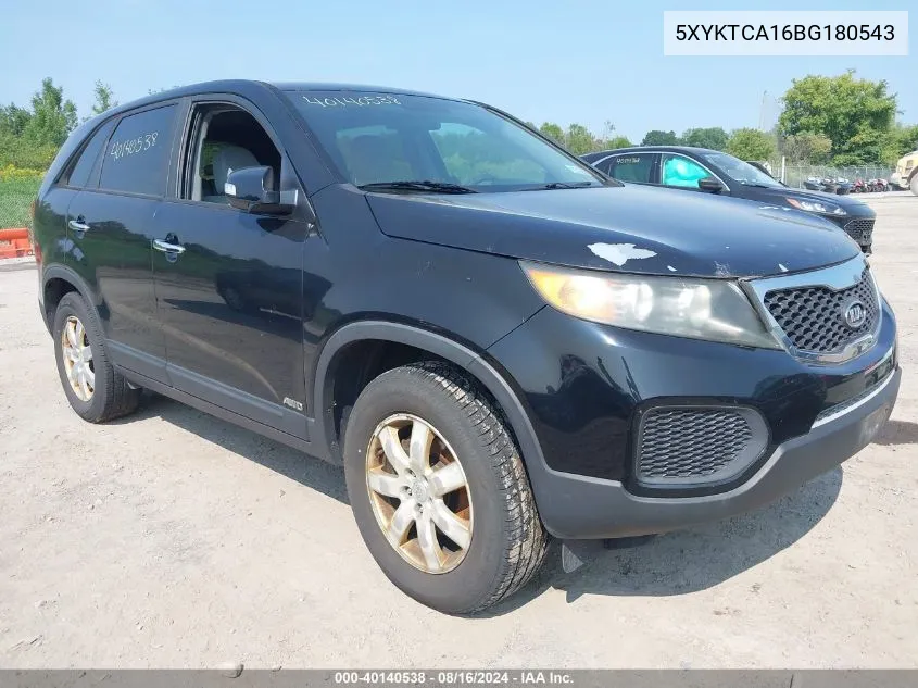 2011 Kia Sorento Lx VIN: 5XYKTCA16BG180543 Lot: 40140538