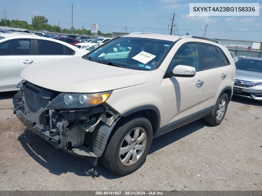 2011 Kia Sorento Lx V6 VIN: 5XYKT4A23BG158336 Lot: 40141657