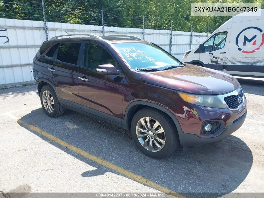 2011 Kia Sorento Ex V6 VIN: 5XYKU4A21BG047345 Lot: 40142237