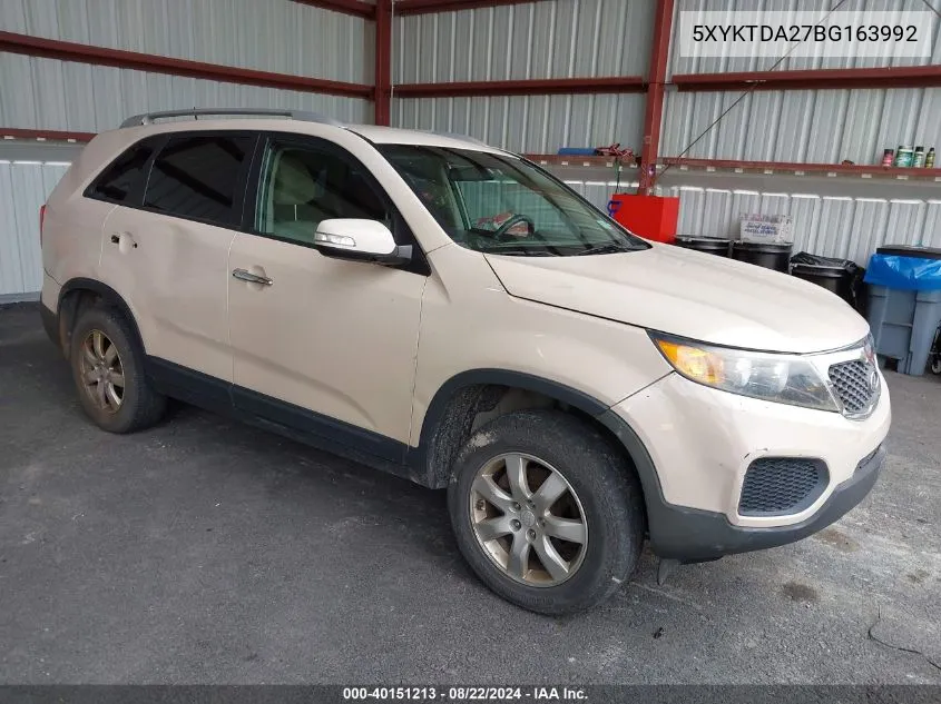 5XYKTDA27BG163992 2011 Kia Sorento Lx V6