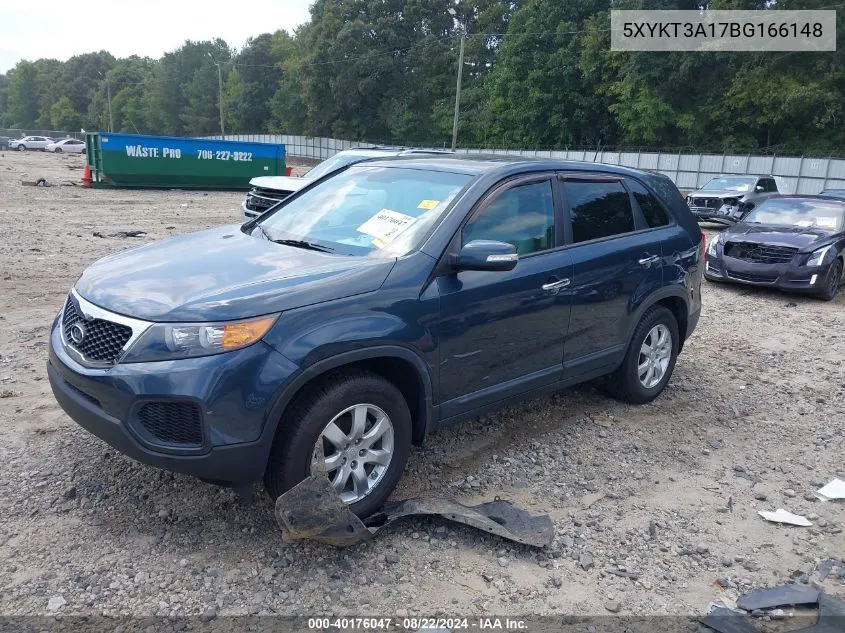 2011 Kia Sorento Lx VIN: 5XYKT3A17BG166148 Lot: 40176047