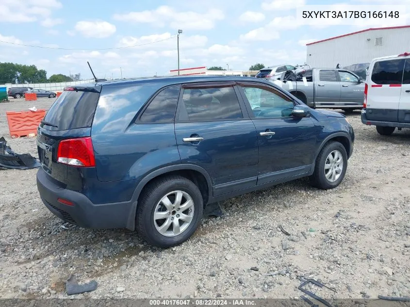 2011 Kia Sorento Lx VIN: 5XYKT3A17BG166148 Lot: 40176047