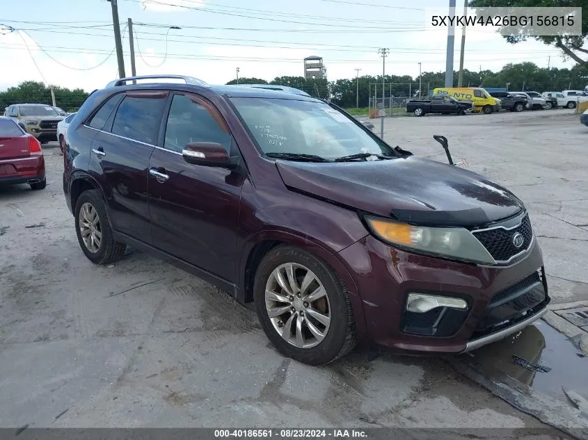 5XYKW4A26BG156815 2011 Kia Sorento Sx V6