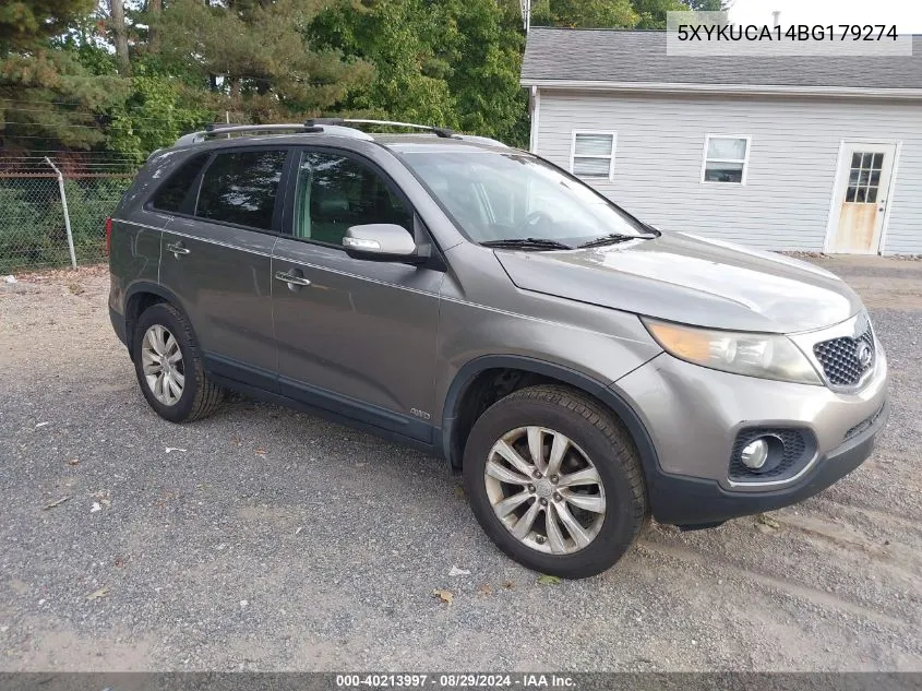 2011 Kia Sorento Ex VIN: 5XYKUCA14BG179274 Lot: 40213997