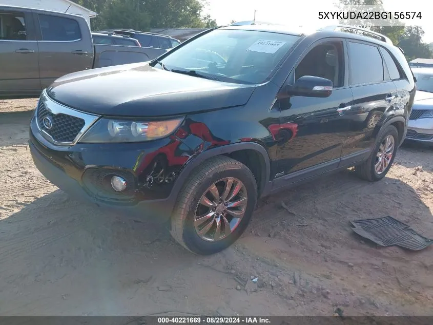 2011 Kia Sorento Ex V6 VIN: 5XYKUDA22BG156574 Lot: 40221669