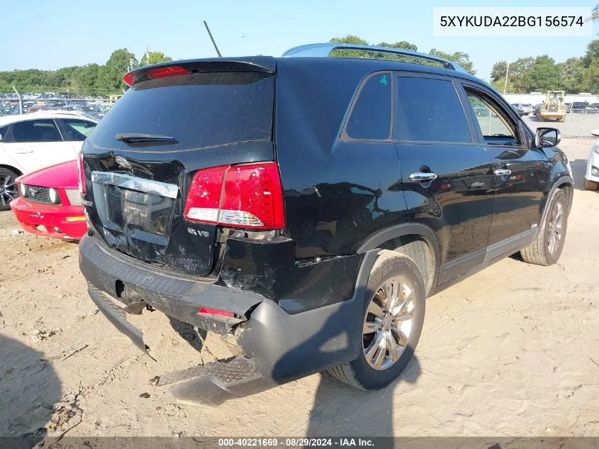 2011 Kia Sorento Ex V6 VIN: 5XYKUDA22BG156574 Lot: 40221669