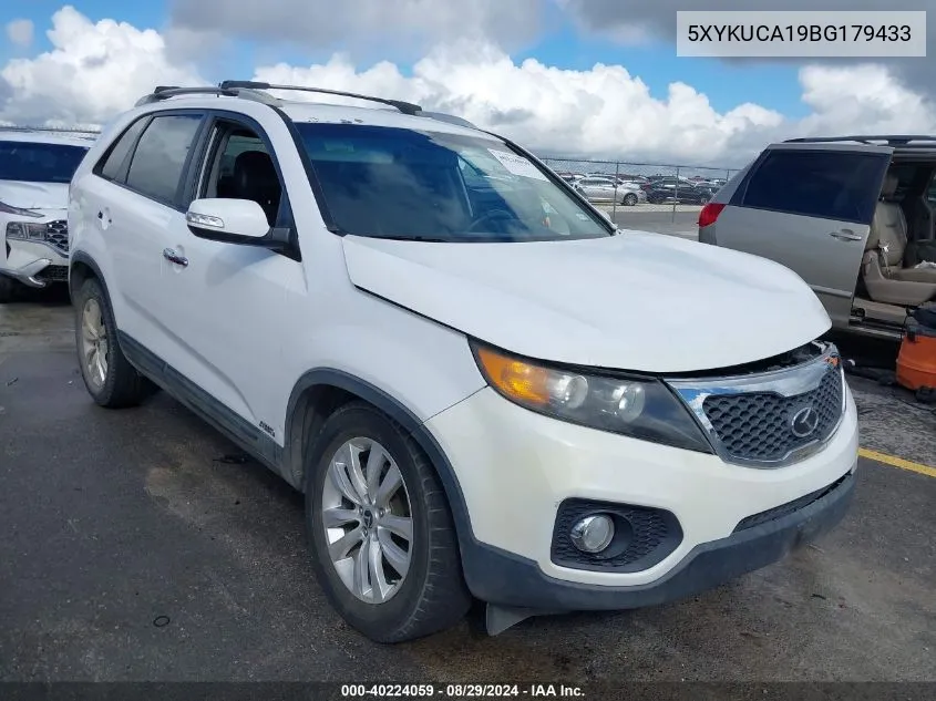 2011 Kia Sorento Ex VIN: 5XYKUCA19BG179433 Lot: 40224059