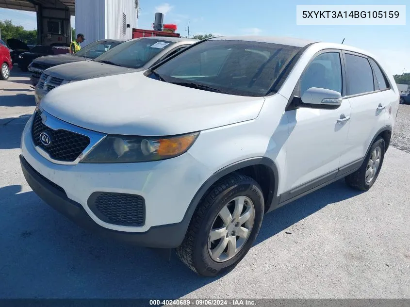 2011 Kia Sorento Lx VIN: 5XYKT3A14BG105159 Lot: 40240689