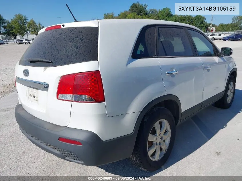 2011 Kia Sorento Lx VIN: 5XYKT3A14BG105159 Lot: 40240689