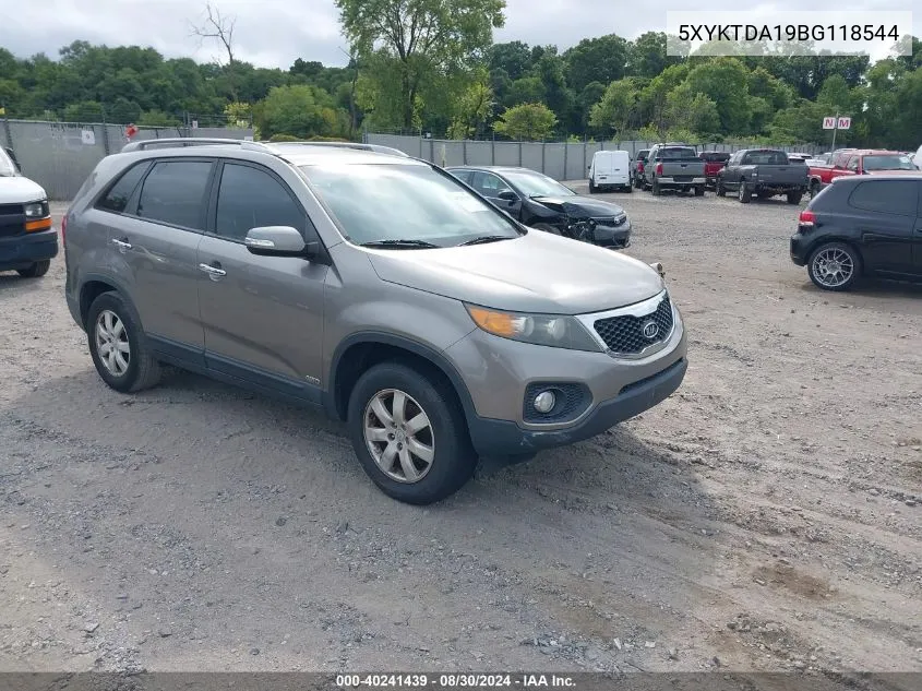 2011 Kia Sorento Lx VIN: 5XYKTDA19BG118544 Lot: 40241439