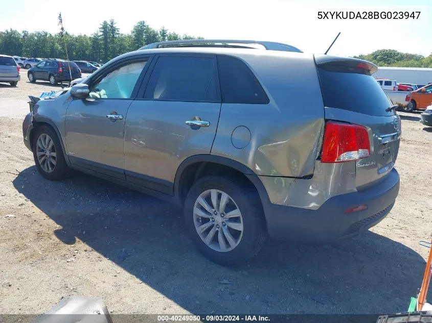 2011 Kia Sorento Ex V6 VIN: 5XYKUDA28BG023947 Lot: 40249050