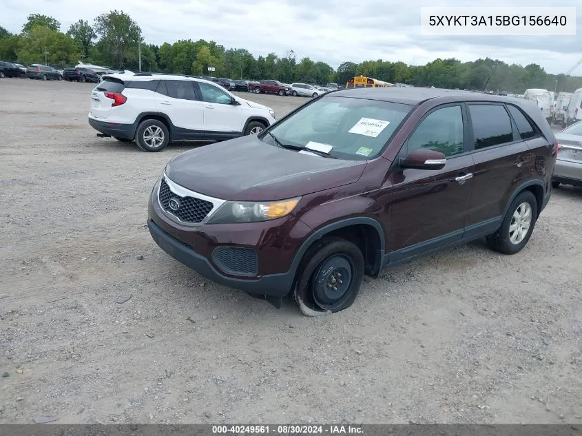 2011 Kia Sorento Lx VIN: 5XYKT3A15BG156640 Lot: 40249561