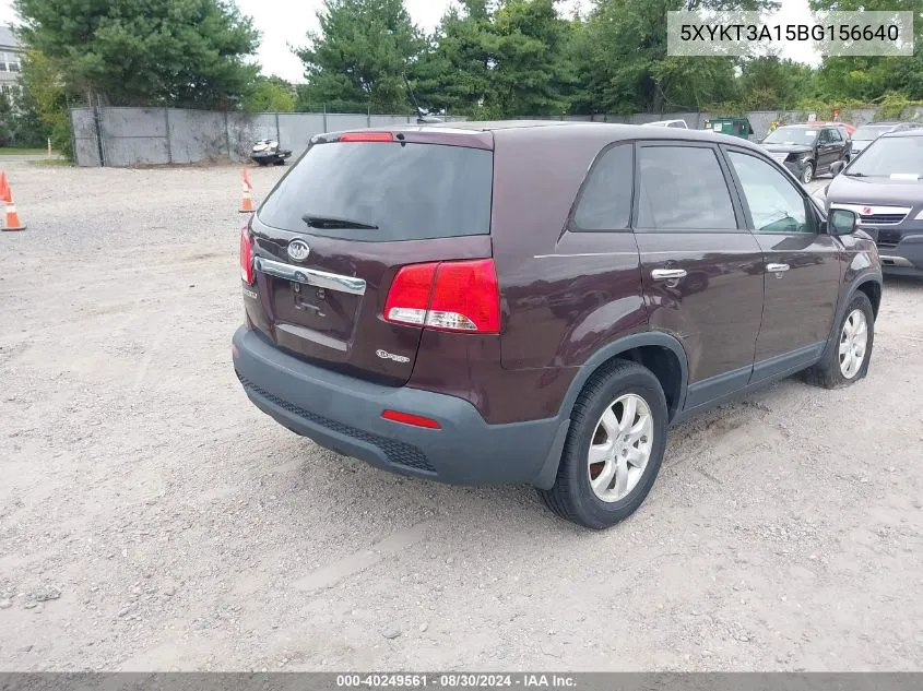 2011 Kia Sorento Lx VIN: 5XYKT3A15BG156640 Lot: 40249561