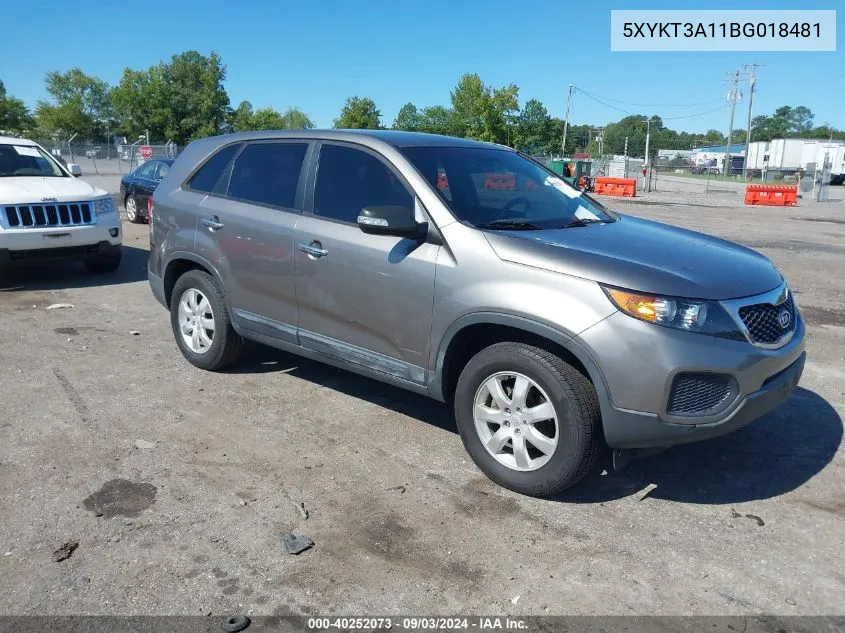 2011 Kia Sorento Lx VIN: 5XYKT3A11BG018481 Lot: 40252073