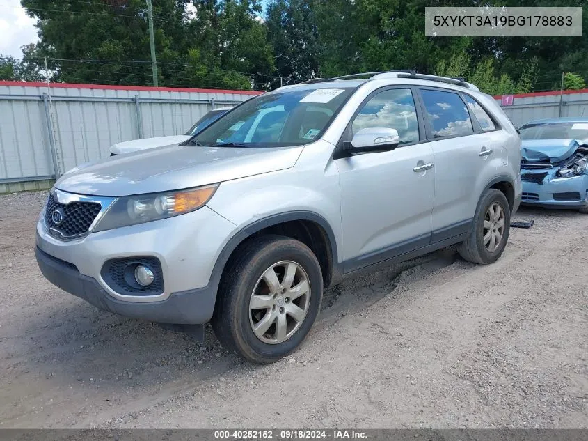 2011 Kia Sorento Lx VIN: 5XYKT3A19BG178883 Lot: 40252152