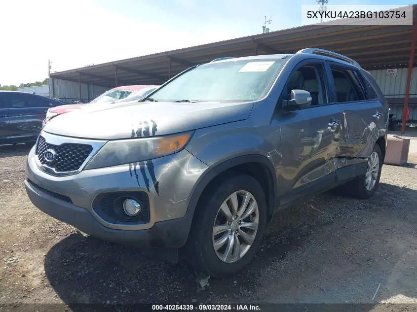 2011 Kia Sorento Ex V6 VIN: 5XYKU4A23BG103754 Lot: 40254339