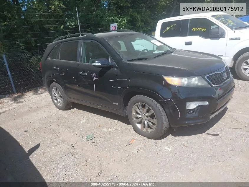 5XYKWDA20BG175912 2011 Kia Sorento Sx V6