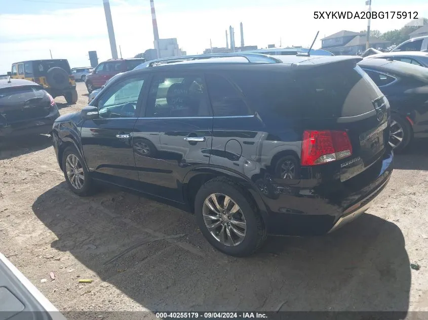 5XYKWDA20BG175912 2011 Kia Sorento Sx V6