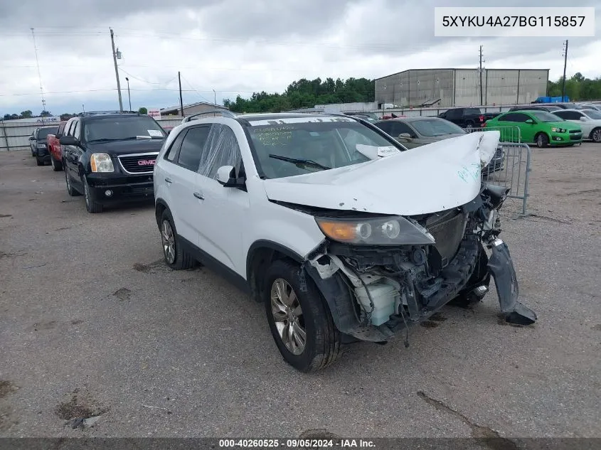 2011 Kia Sorento Ex V6 VIN: 5XYKU4A27BG115857 Lot: 40260525