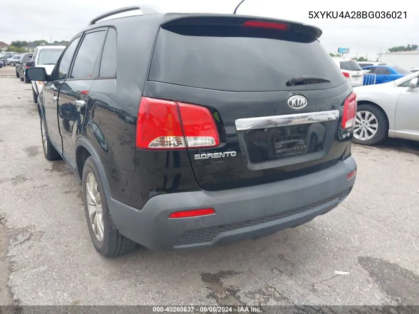 2011 Kia Sorento Ex VIN: 5XYKU4A28BG036021 Lot: 40260637