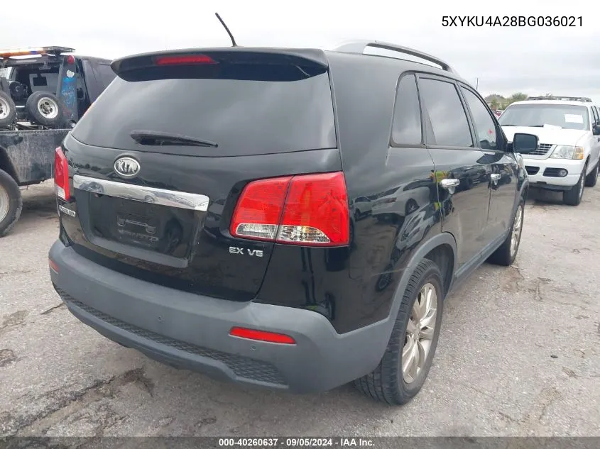 2011 Kia Sorento Ex VIN: 5XYKU4A28BG036021 Lot: 40260637