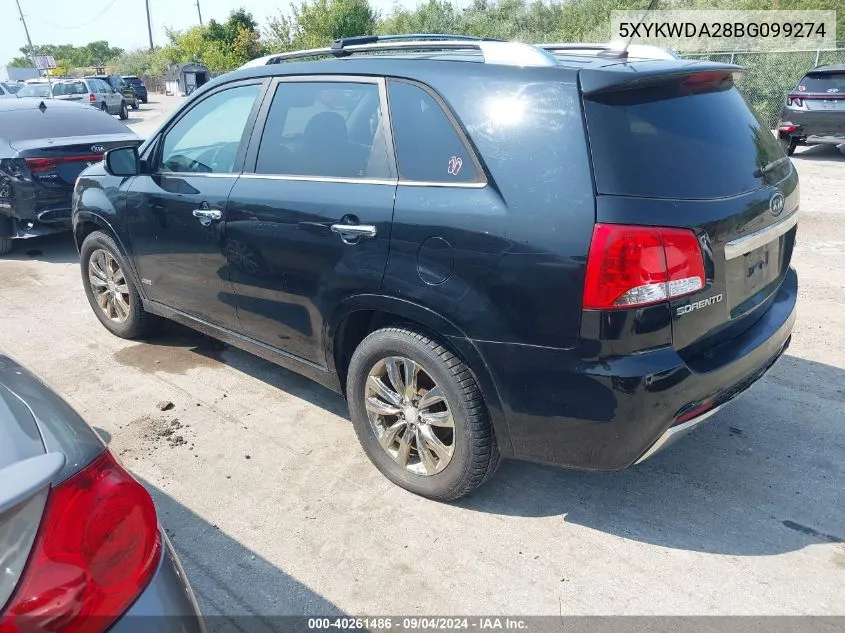 2011 Kia Sorento Sx V6 VIN: 5XYKWDA28BG099274 Lot: 40261486