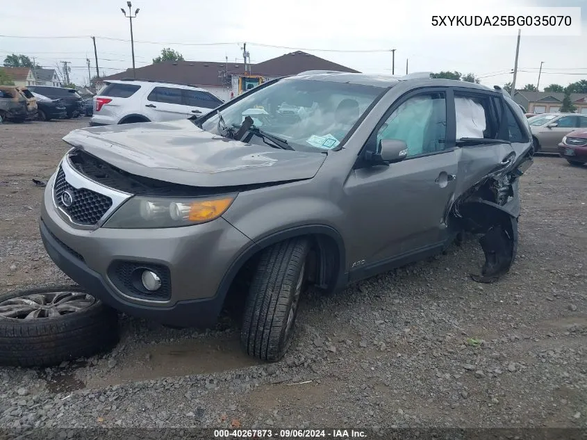 2011 Kia Sorento Ex V6 VIN: 5XYKUDA25BG035070 Lot: 40267873