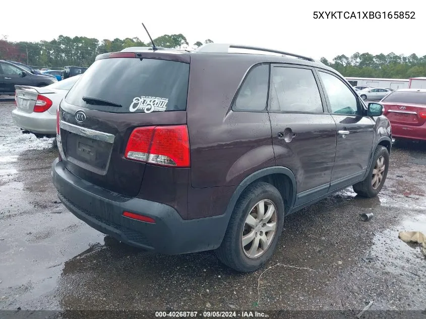 2011 Kia Sorento Lx VIN: 5XYKTCA1XBG165852 Lot: 40268787