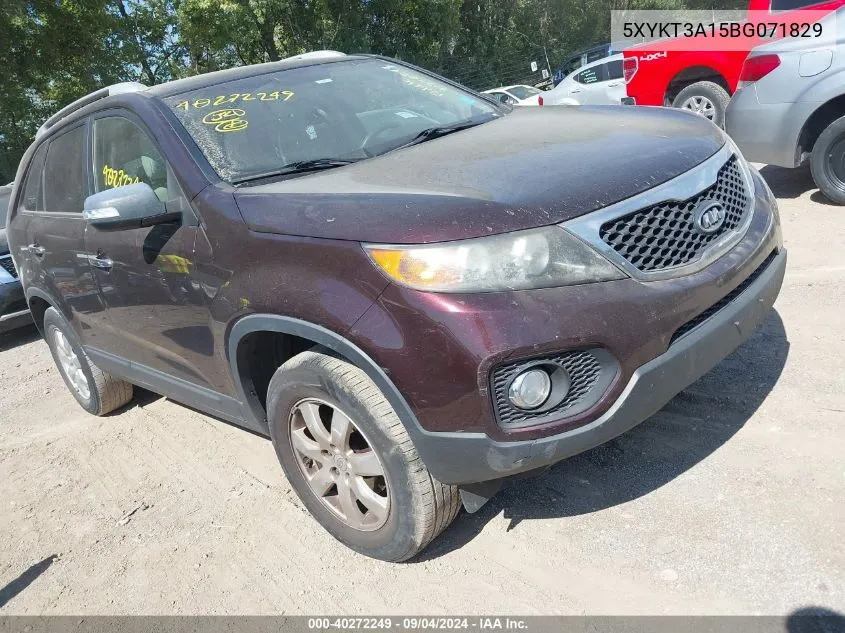 2011 Kia Sorento Lx VIN: 5XYKT3A15BG071829 Lot: 40272249