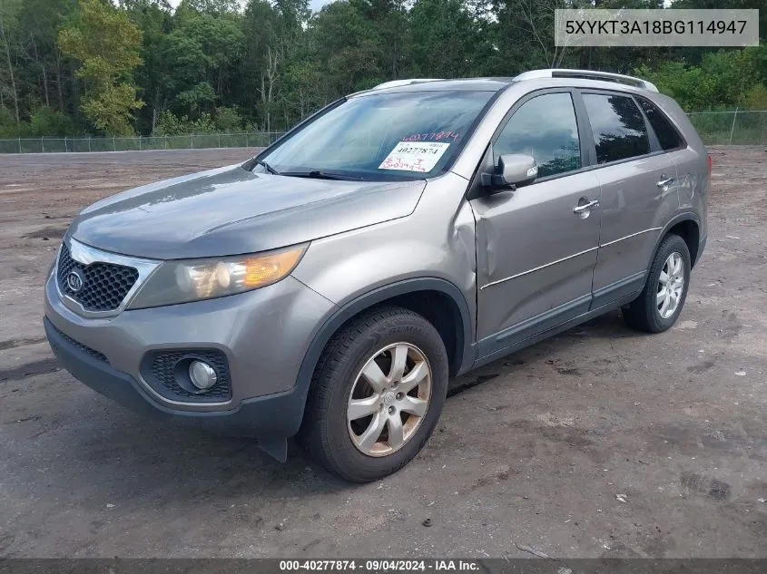 5XYKT3A18BG114947 2011 Kia Sorento Lx