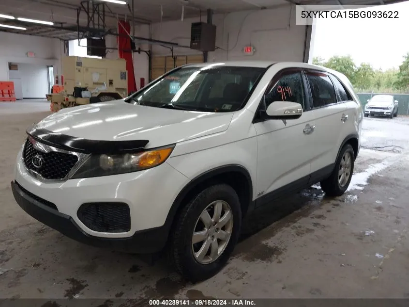 2011 Kia Sorento Lx VIN: 5XYKTCA15BG093622 Lot: 40289141