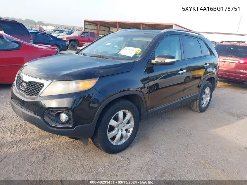 5XYKT4A16BG178751 2011 Kia Sorento Lx