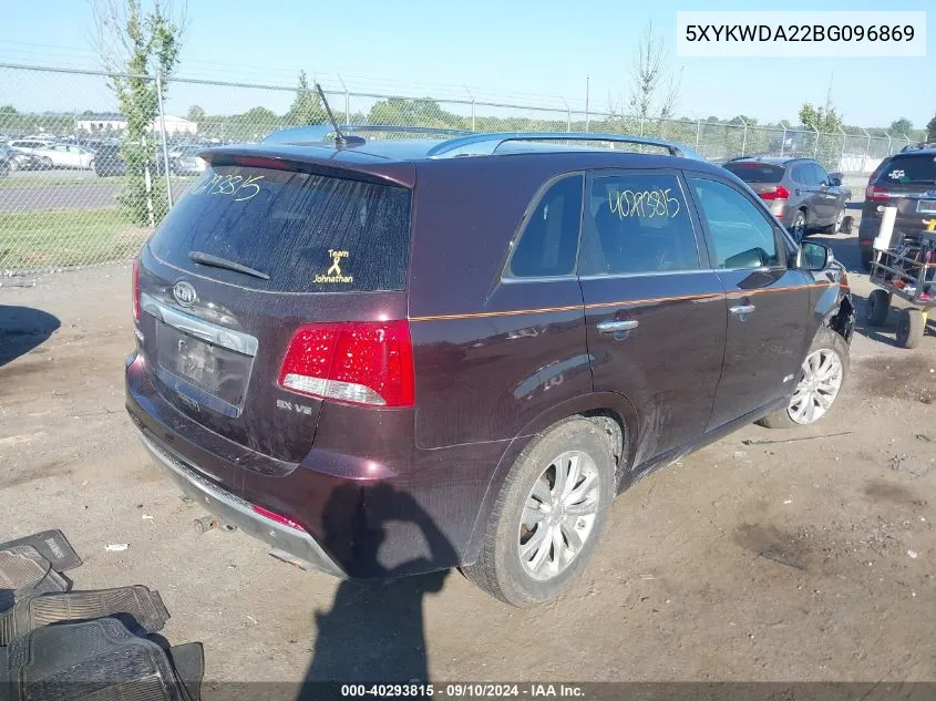 5XYKWDA22BG096869 2011 Kia Sorento Sx