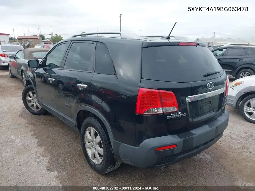 5XYKT4A19BG063478 2011 Kia Sorento Lx