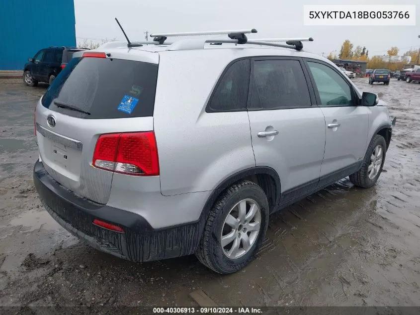 2011 Kia Sorento Lx VIN: 5XYKTDA18BG053766 Lot: 40306913