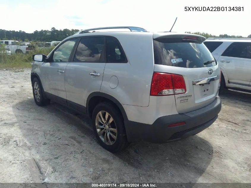 2011 Kia Sorento Ex V6 VIN: 5XYKUDA22BG134381 Lot: 40319174