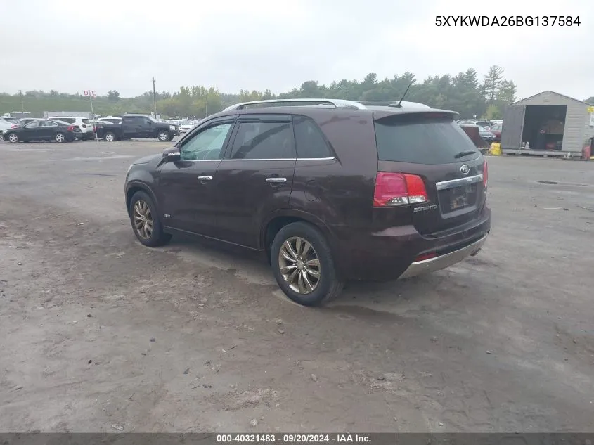 5XYKWDA26BG137584 2011 Kia Sorento Sx V6