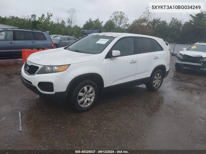 2011 Kia Sorento Lx VIN: 5XYKT3A10BG034249 Lot: 40325037