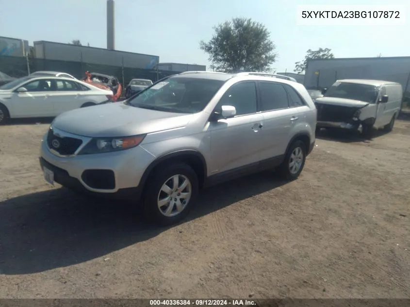 2011 Kia Sorento Lx V6 VIN: 5XYKTDA23BG107872 Lot: 40336384