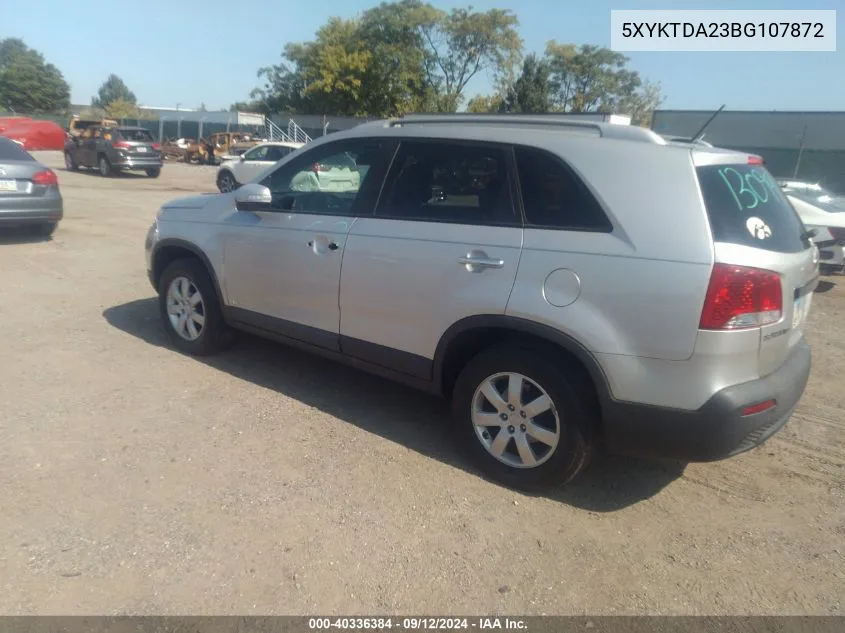 2011 Kia Sorento Lx V6 VIN: 5XYKTDA23BG107872 Lot: 40336384