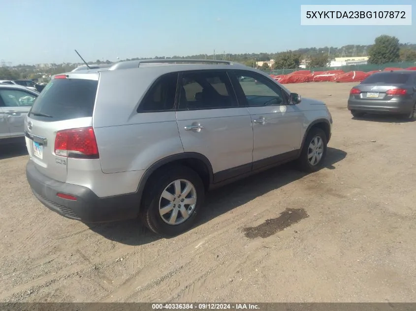 5XYKTDA23BG107872 2011 Kia Sorento Lx V6