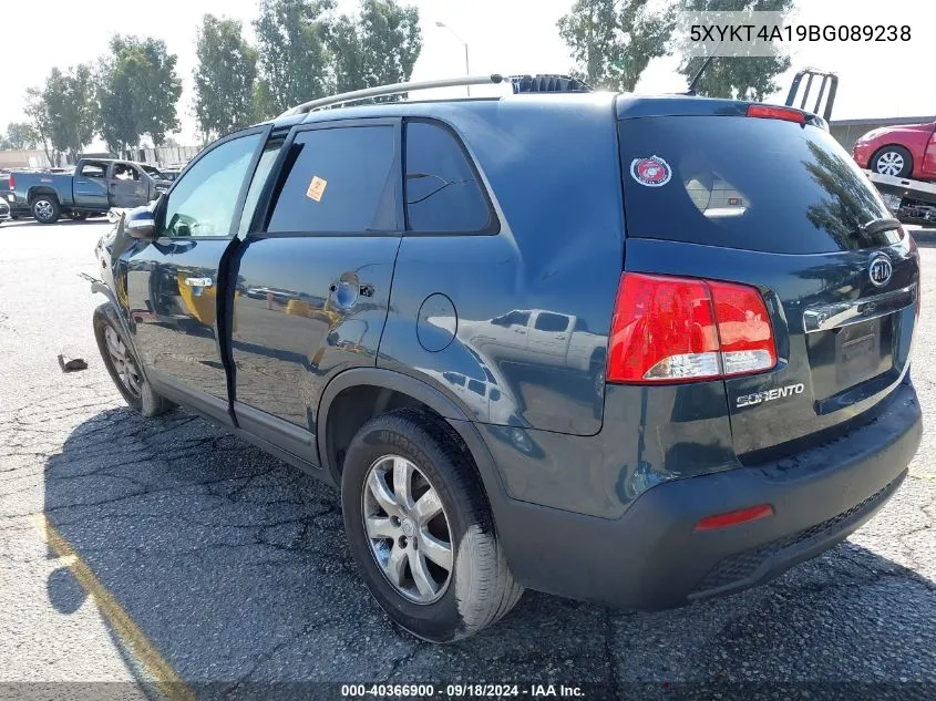 2011 Kia Sorento Lx VIN: 5XYKT4A19BG089238 Lot: 40366900